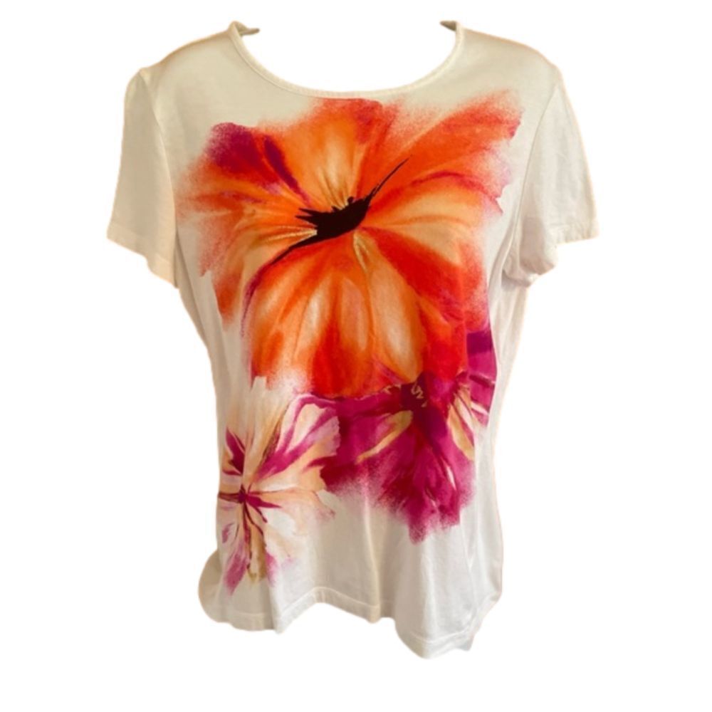 JONES New York ladies short sleeve tee size L